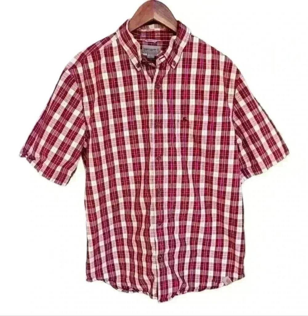 Carhartt plaid short sleeve button down